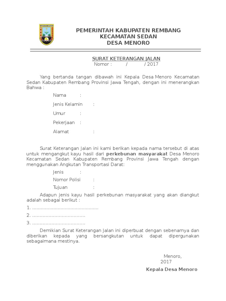 Contoh Surat Jalan Kayu Jati Dari Desa