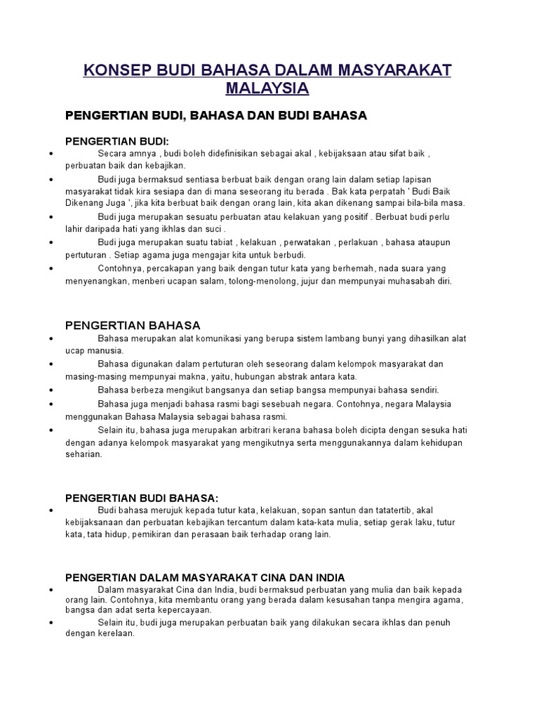 Konsep Budi Bahasa Pdf