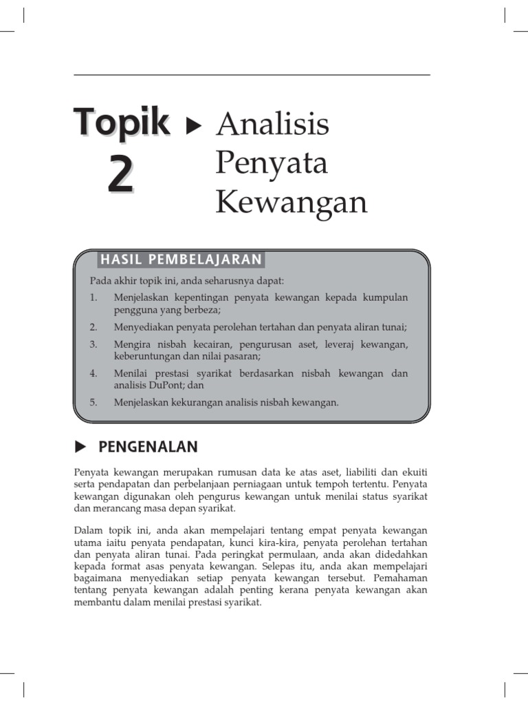 Analisis Penyata Kewangan Faiz Punya Pdf