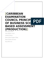 Caribbean Examination Council Principal of Business School Based Assessment (Production)