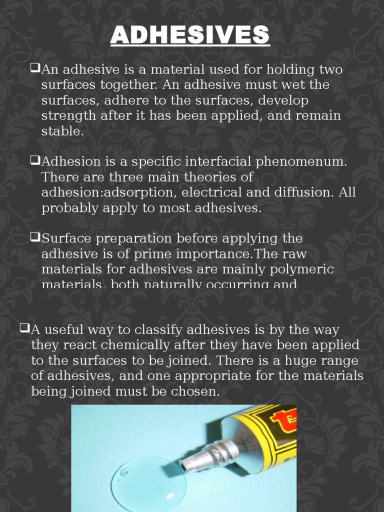 Adhesives PDF Adhesive Adhesion