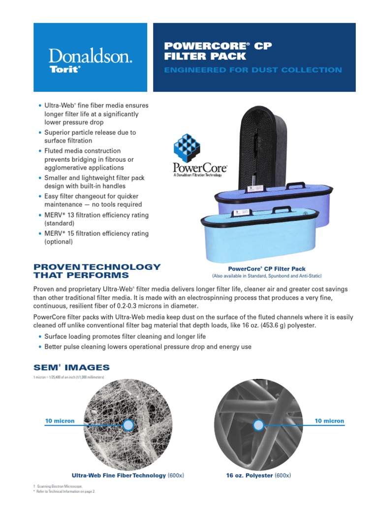 PowerCore CP Filter Pack Overview | PDF | Filtration | Fibers