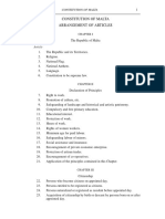 Constitution of Malta Arrangement of Articles