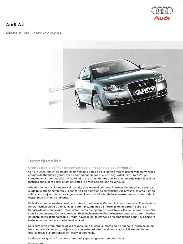 Manual de Usuario Audi A4 PDF Sistema de freno antibloqueo Reloj