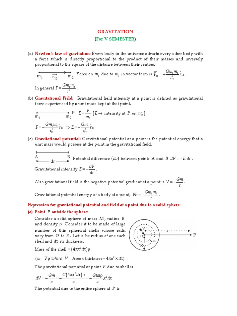 Newton S Law Of Gravitation For V Semester Orbit Celestial Mechanics