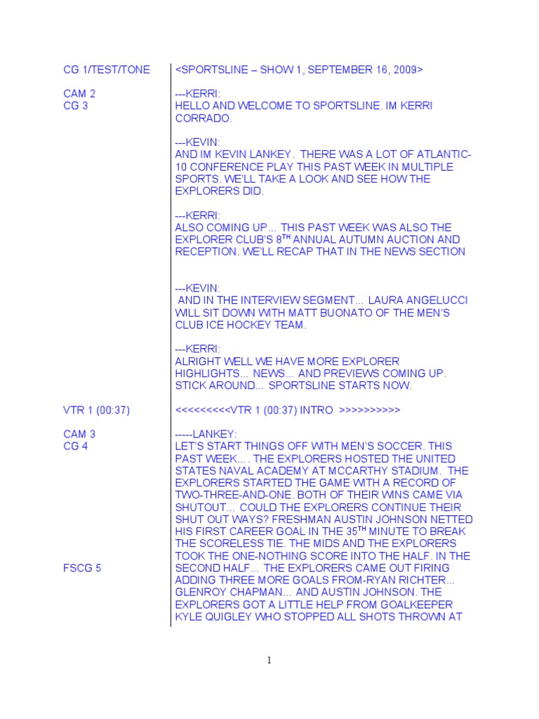 SportsLine Sample Script Teams Sports Free 30day Trial Scribd