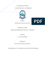 Preguntas y Respuestas Sobre Educ. Fisica Primer Tarea