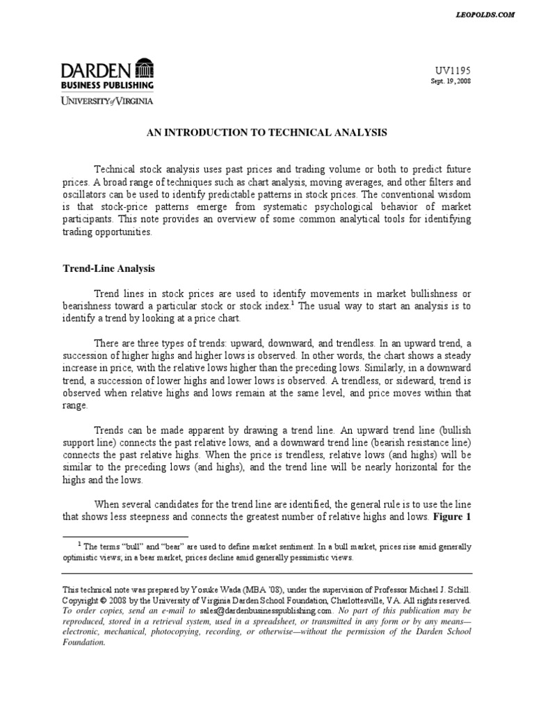 An Introduction To Technical Analysis 2008 Darden | PDF | Market Trend ...