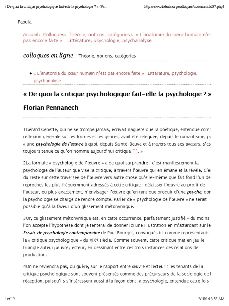 dissertation analyse psychologique