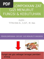 Zat Gizi Menurut Kebutuhan Dan Fungsi