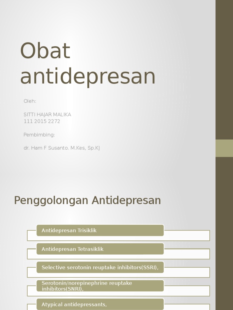 Obat Anti Depresan | PDF