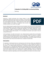 A New Cutting Transport Equation for Low Density Drilling Fluid