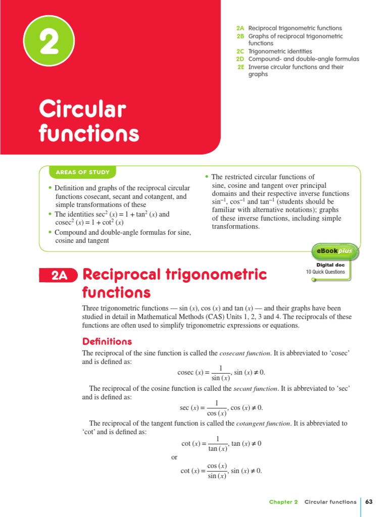 Ch02 Circular Functions | Trigonometric Functions | Sine