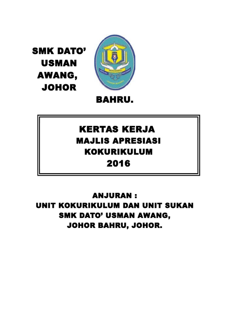 Kertas Kerja Majlis Apresiasi Kokurikulum 2016