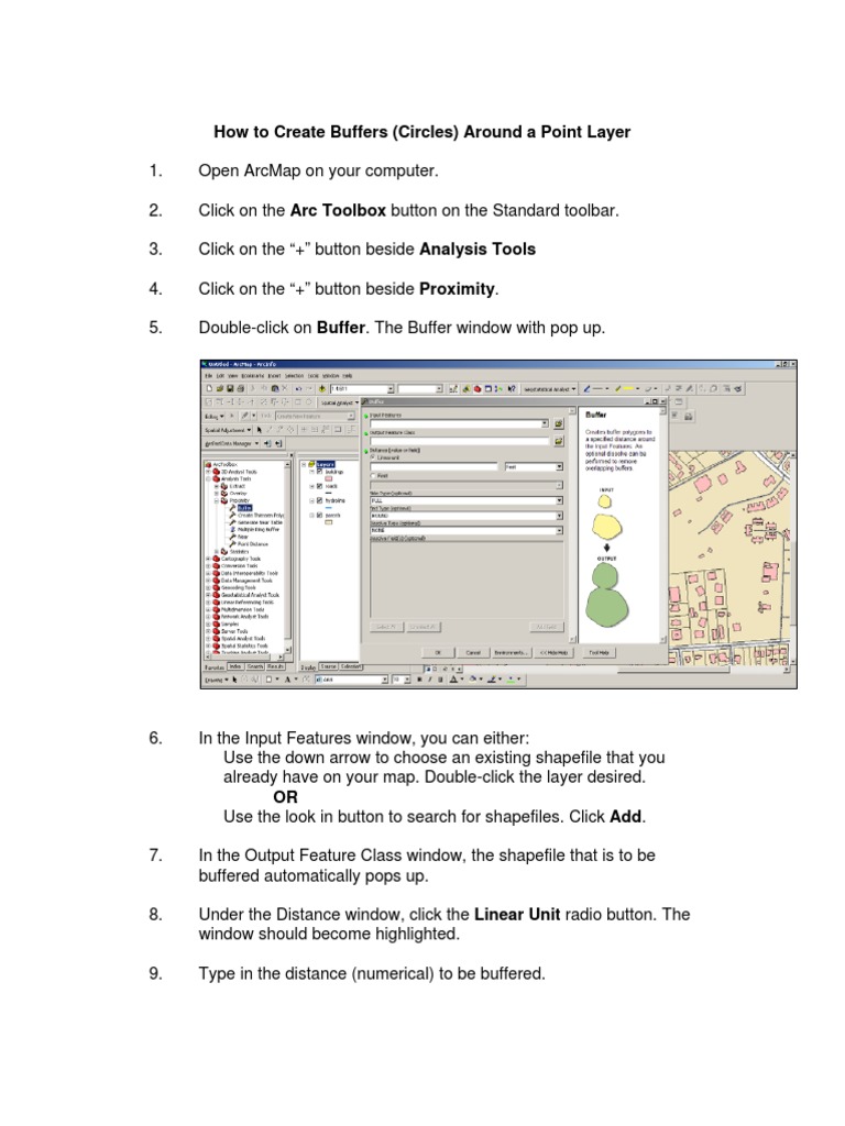 Create Buffers Around A Point Layer | PDF