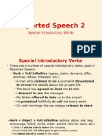 Reported Speech 2: Special Introductory Words