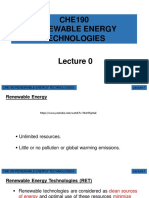 CHE190 Renewable Energy Technologies