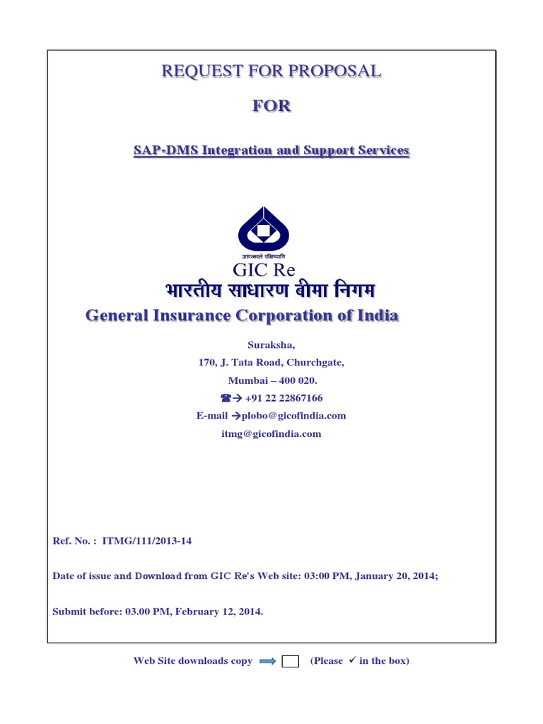 RFP For SAP DMS Integration and Support Services | PDF | Request For ...