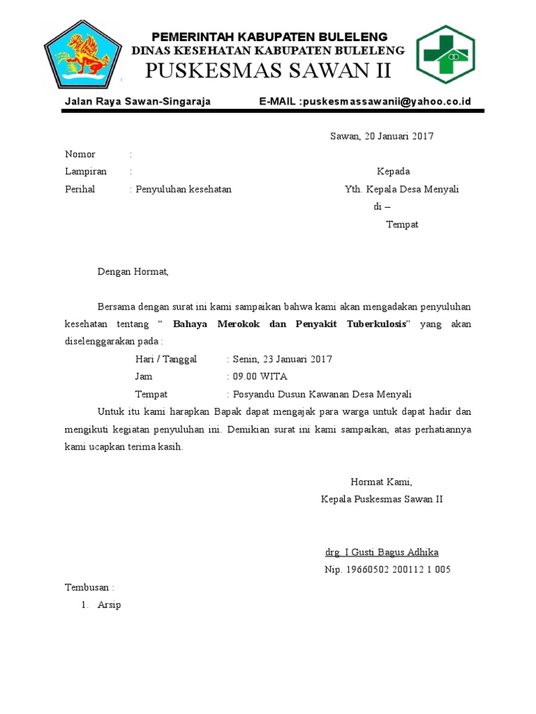 Contoh Surat Undangan Penyuluhan