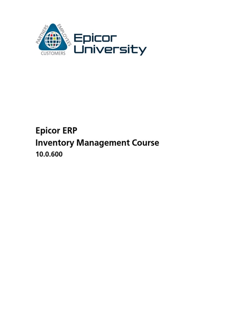 EPICOR Inventory Management | PDF | Inventory | Warehouse