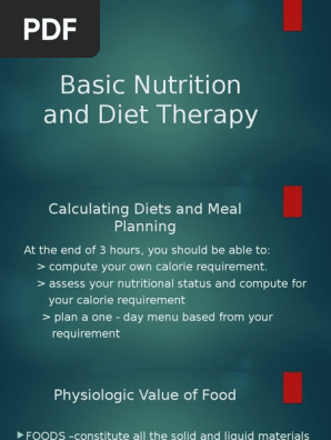 Calculating Diets and Meal Planning