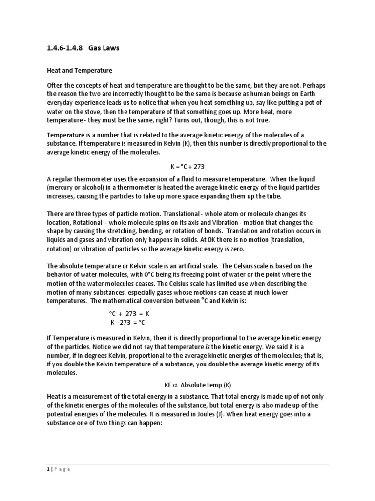 Understanding Gas Laws and Kinetic Theory | PDF | Gases | Temperature
