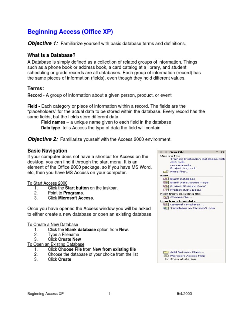 Beginning Access (Office XP) | PDF | Databases | Information Retrieval
