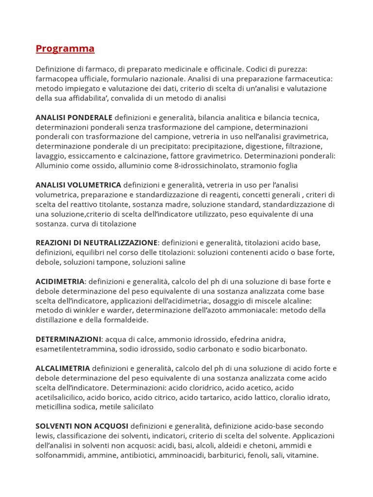 Programma Analisi II | PDF