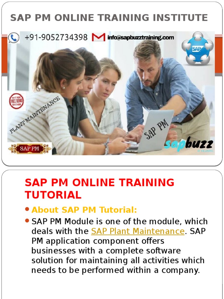 SAP PM Online Training Overview | PDF | Sap Se | Educational Technology