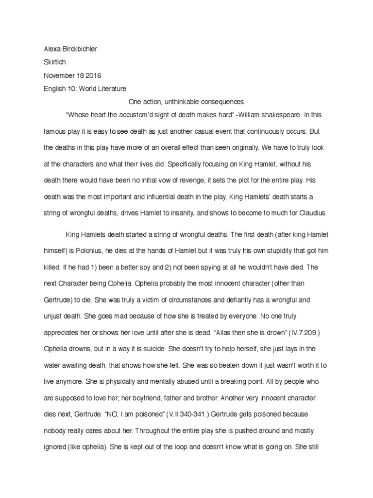 Hamlet essay topics image