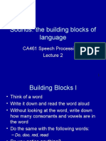 Sounds: The Building Blocks of Language: CA461 Speech Processing 1
