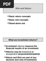 Risk and Return: Basic Return Concepts Basic Risk Concepts Stand-Alone Risk