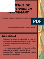 Rezolvarea Subiectelor Definitivat Limba Romana- 2013 , Lucrare Notata Cu 10-1