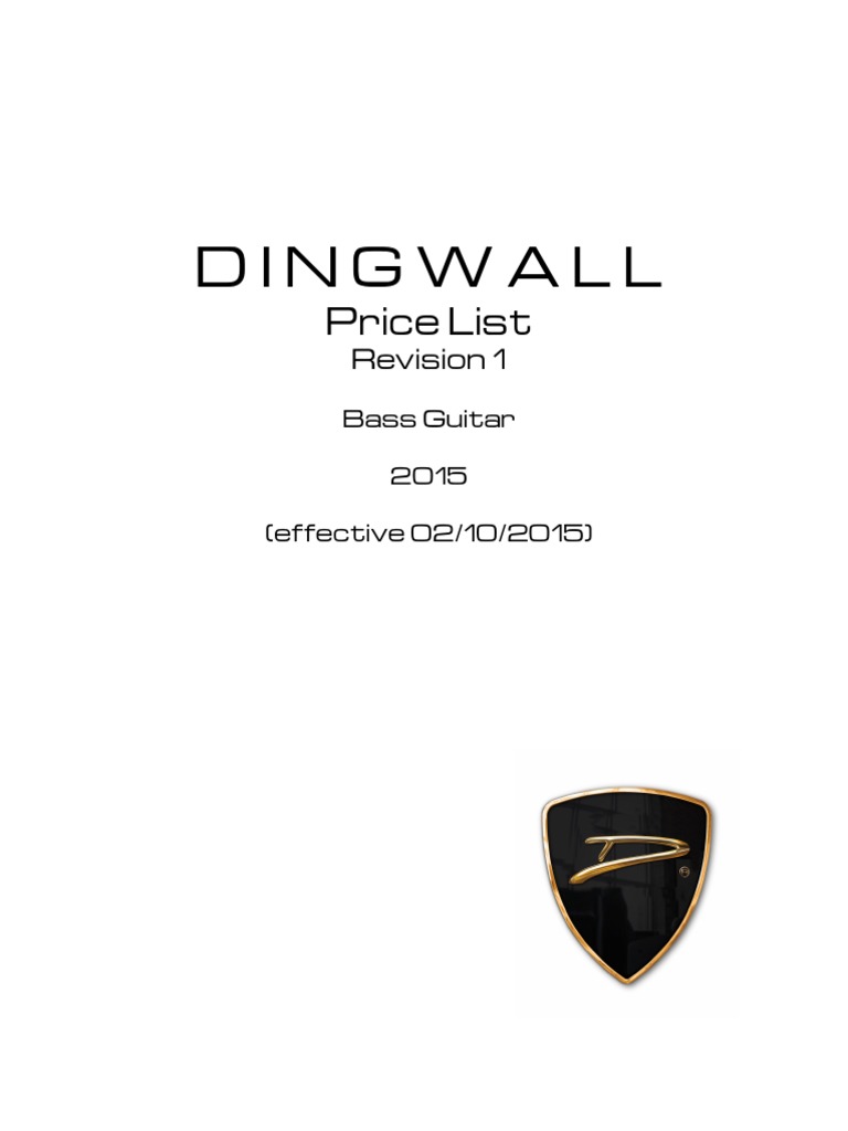 2015 Dingwall Price List PDF Bass Guitar Music Technology