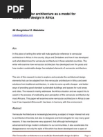 Download The Vernacular Architecture as a Model for Sustainable Design in Africa by mabakks SN33702709 doc pdf