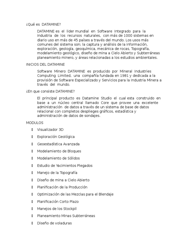 Qué Es Datamine | PDF | Minería | Programación de computadoras