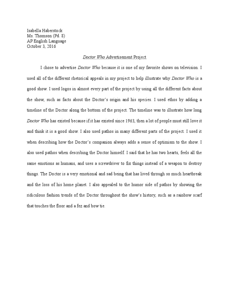 Doctor Who Project Write Up | PDF