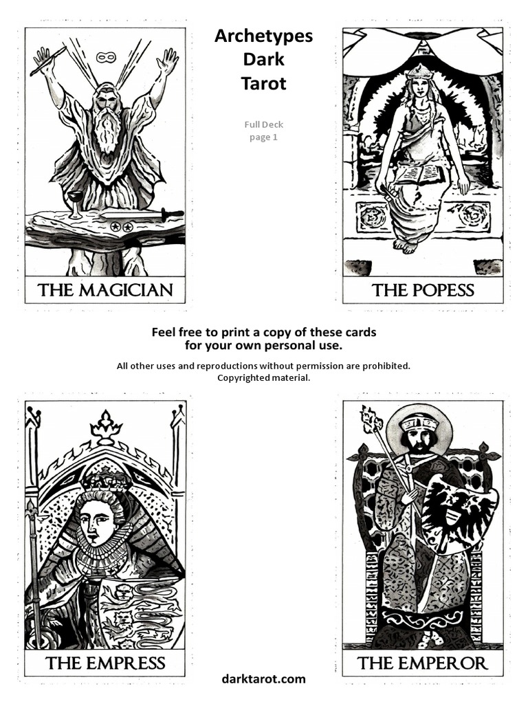 Printable Tarot PDF Playing Cards Tarot