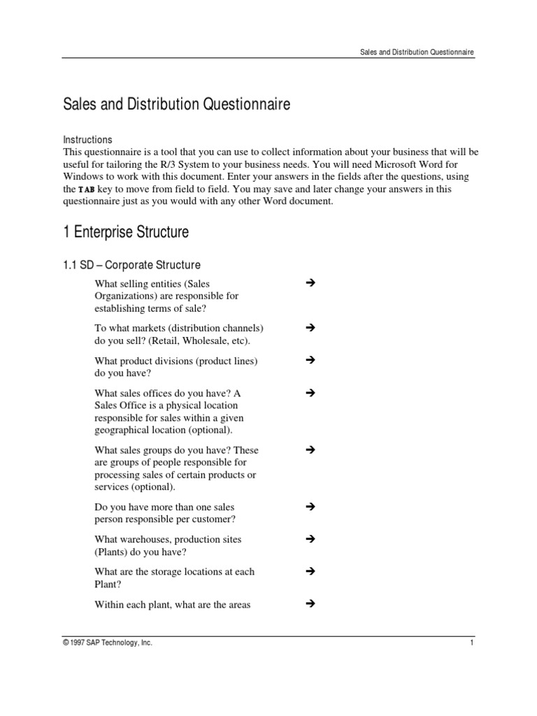 Questionnaire SD | PDF