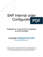 SAP Internal Order Configuration