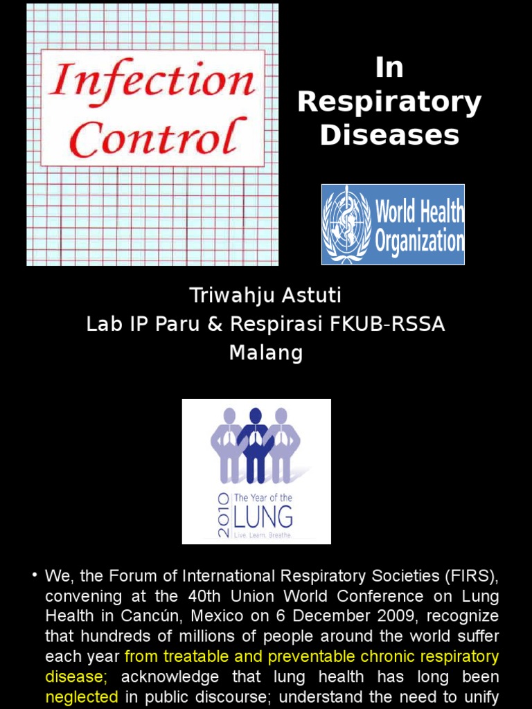 Infection Control in Respiratory Diseases | PDF | Infection Control ...