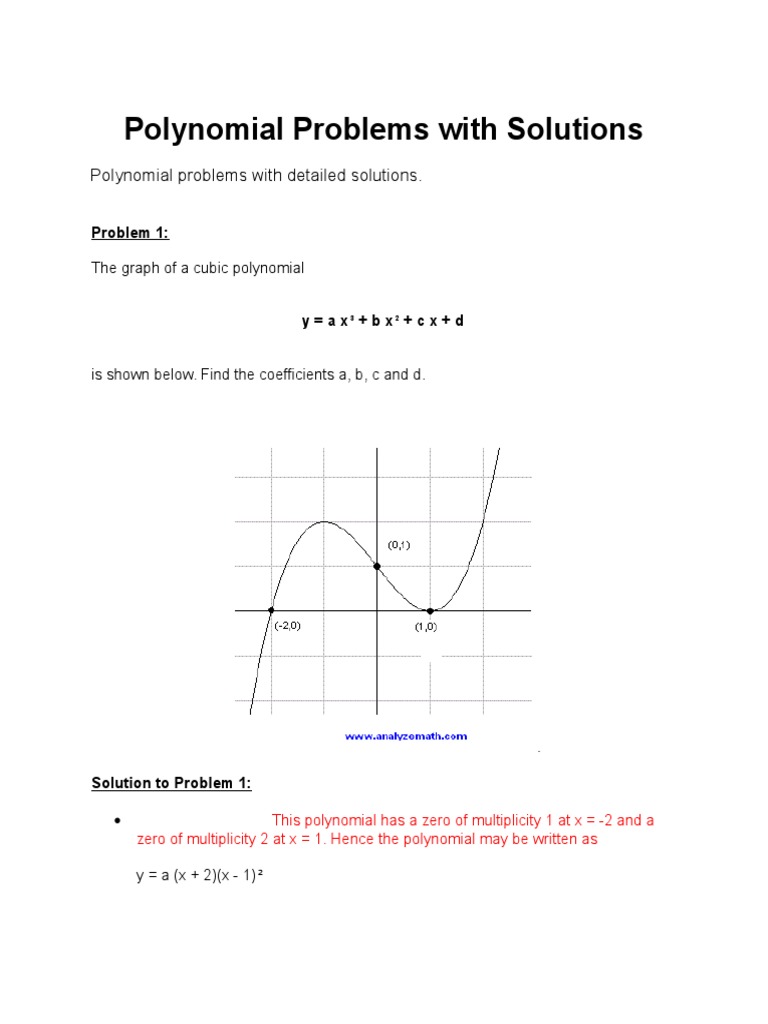 Polynomial Problems and Solutions Guide | PDF | Teaching Methods ...