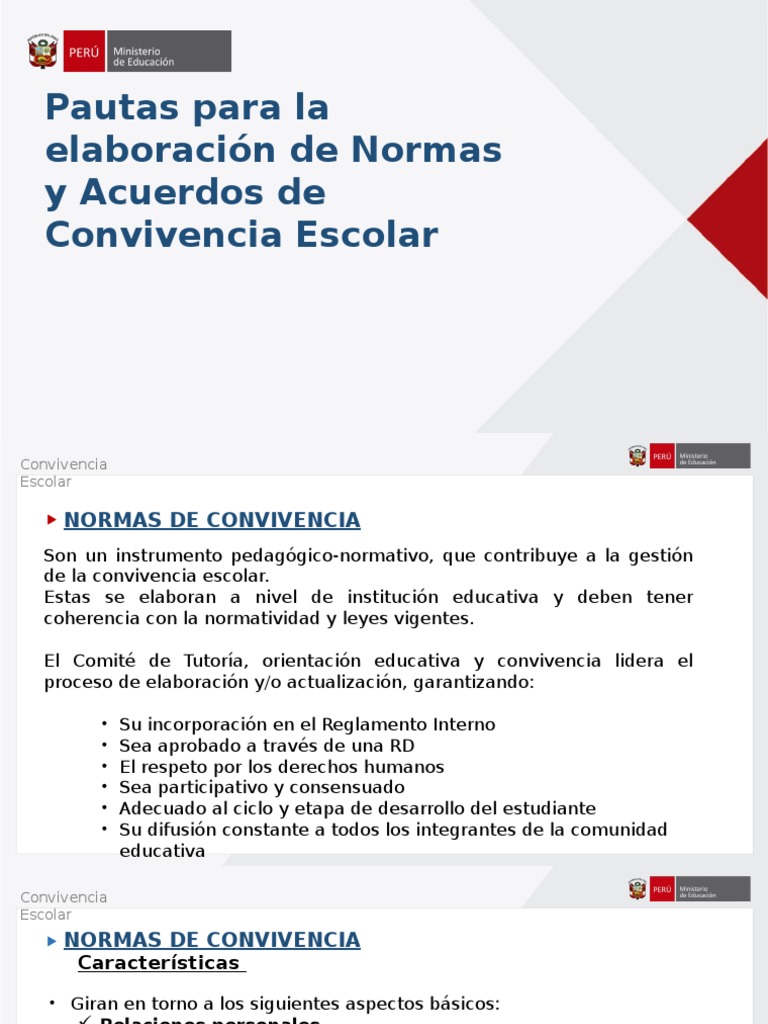 Normas y Acuerdos de Convivencia Escolar | PDF | Comportamiento | Maestros