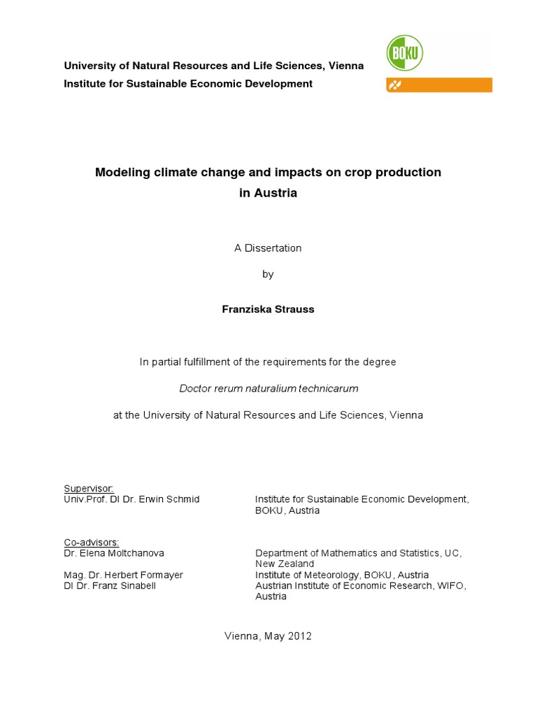 Modeling Climate Change and Impacts On Crop Production | PDF | General ...