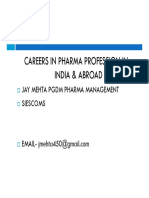 Careers in Pharma Profession in India & Abroad: Jay Mehta PGDM Pharma Management Siescoms