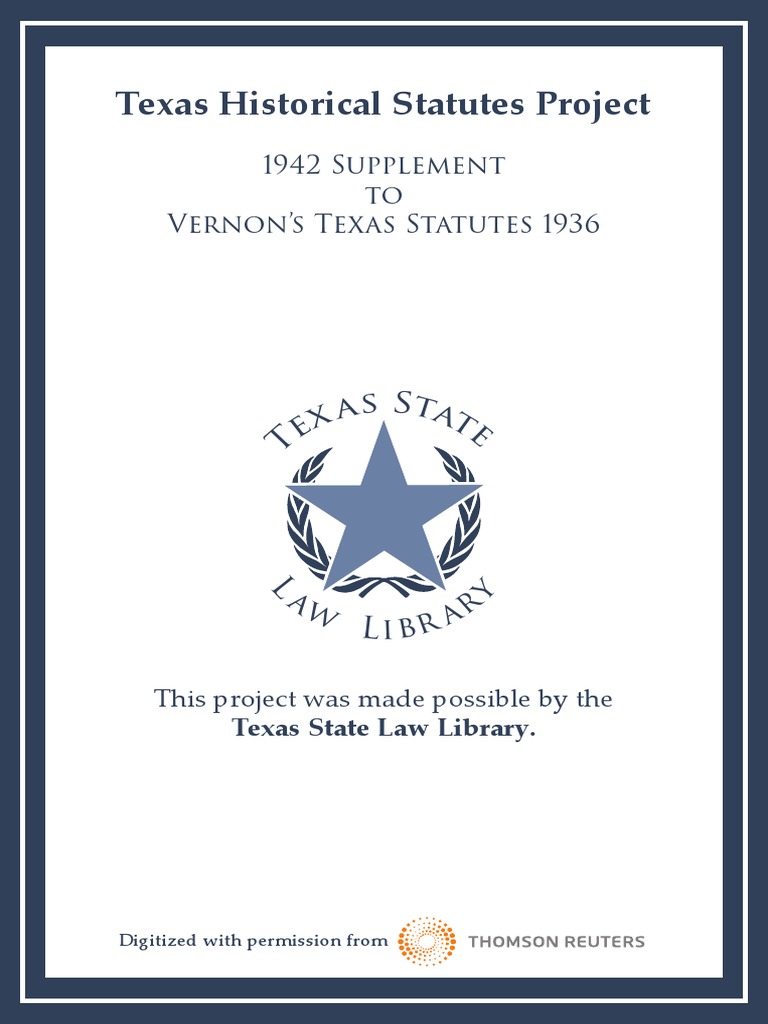 1942 Supplement to 1936 Vernons Texas Statutes Bonds (Finance