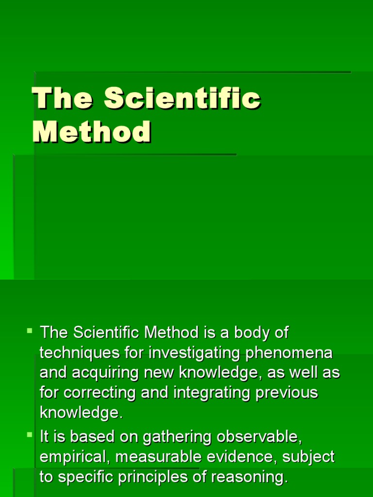 Understanding the Scientific Method | PDF | Experiment | Quantitative ...