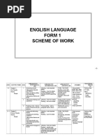 English Language Form 1 Scheme of Work