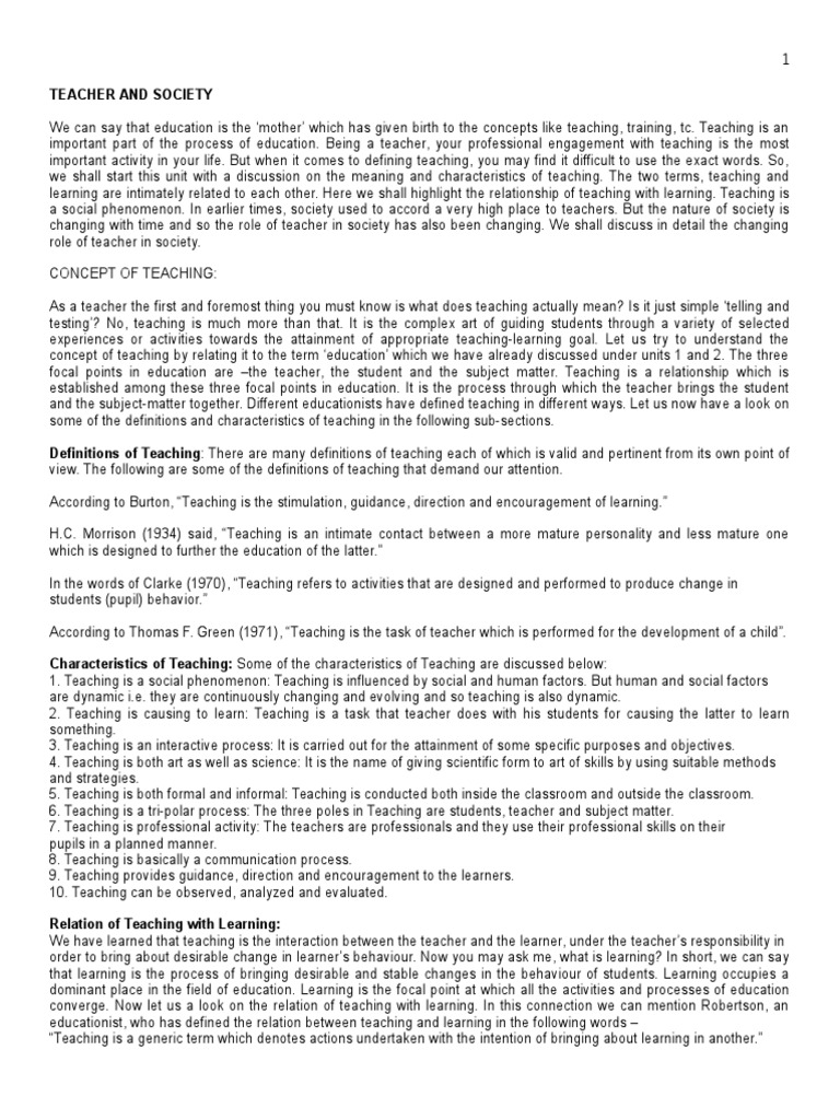 The Evolving Role of Teachers in Society | PDF | Profession | Teachers
