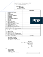 Form No: CPIS - 4) : Sl. No Particulars To Be Filled in